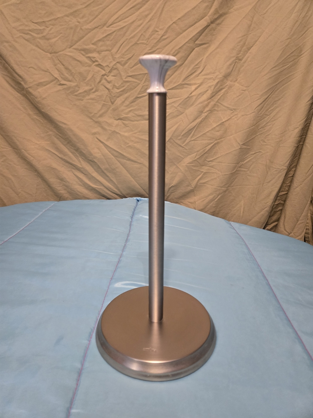 Umbra Greco P. Modern Design Paper Towel Holder Nickel Heavy W/ Marble Screwtop